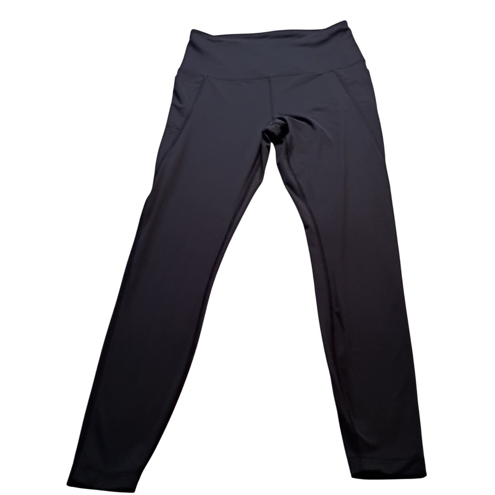 MPG Sport Leggings Women's High Waisted Side Pockets Medium Blue Activewear Yoga